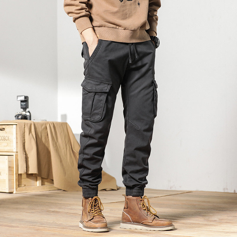 American Velvet Padded Casual Pants Ankle-tied Fashion Brand Cargo Pants