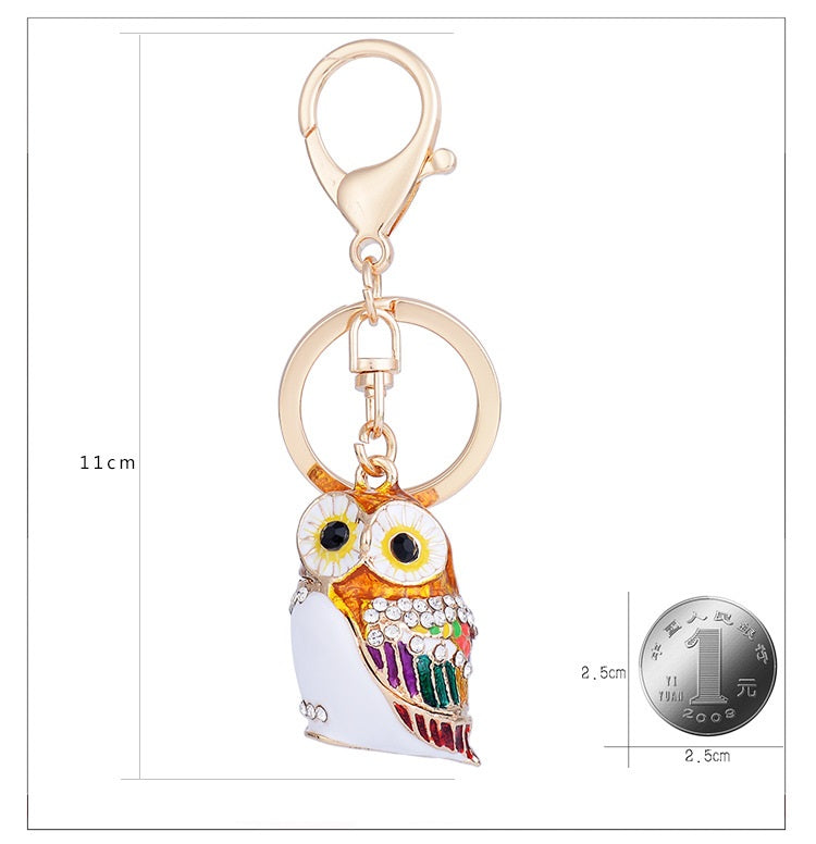 European And American Style Creative Personality Owl Car Key Ring Fashion Women's Bag Hanging Ornament