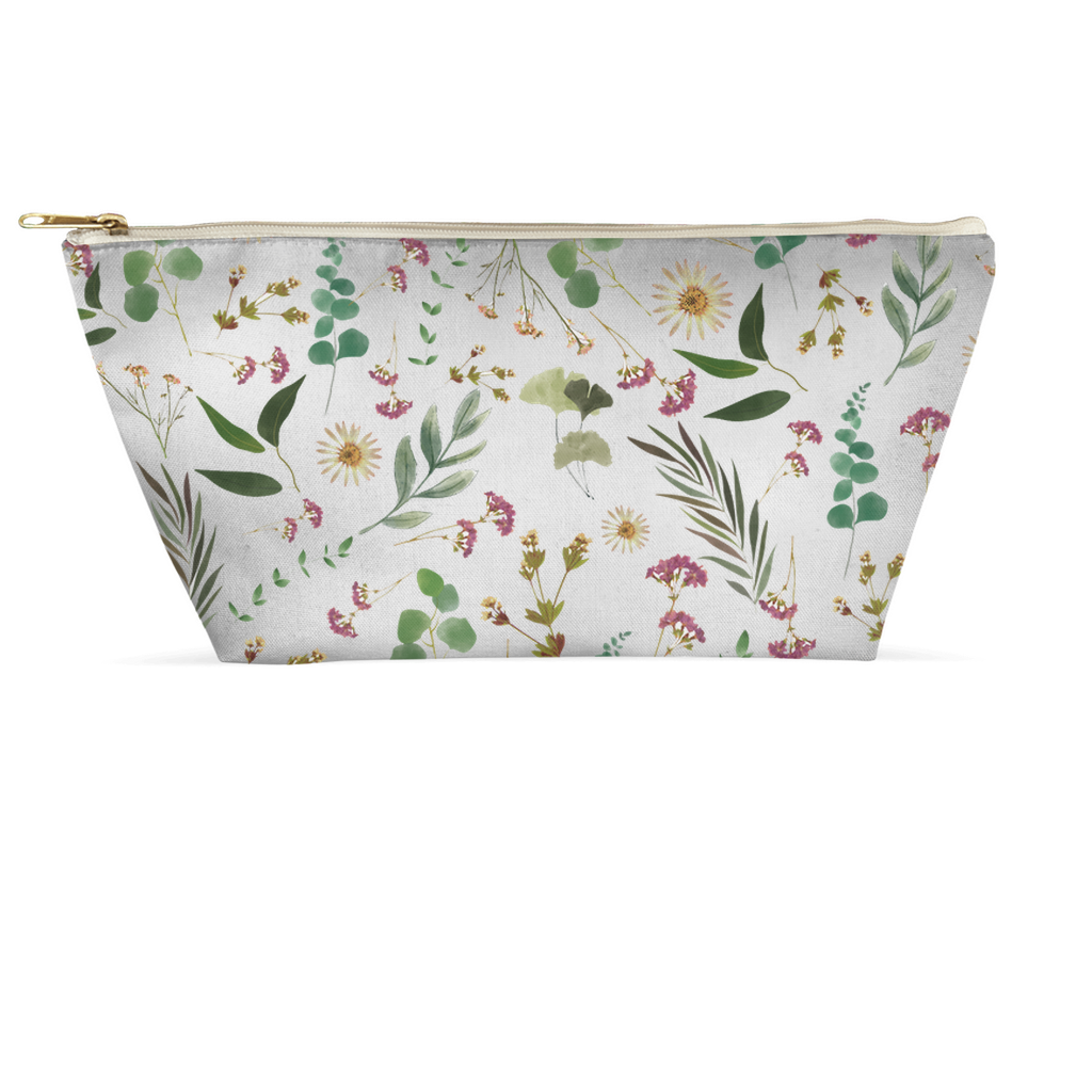 Flower and Leaf Pattern Accessory Pouches