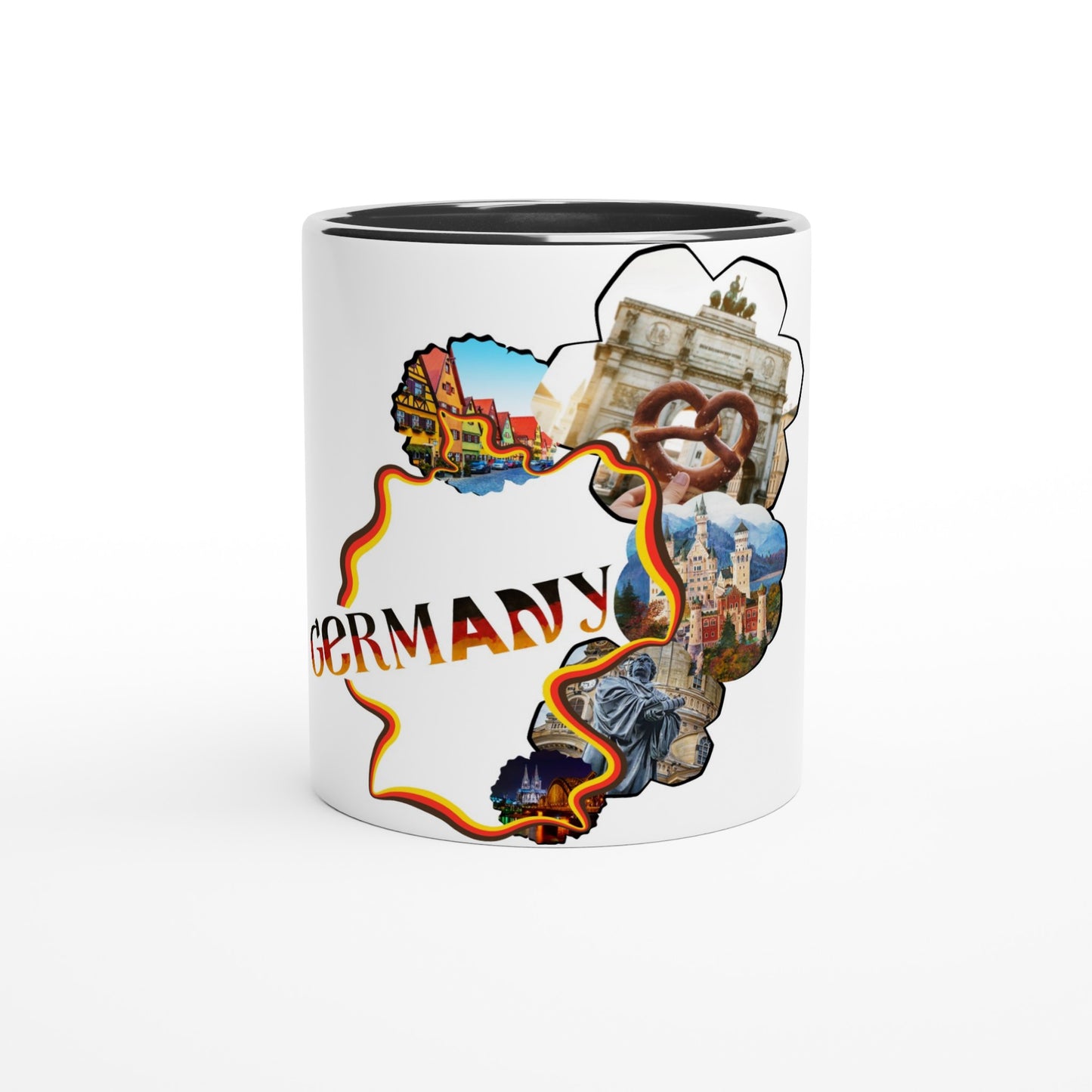 Germany Map White 11oz Ceramic Mug with Color Inside