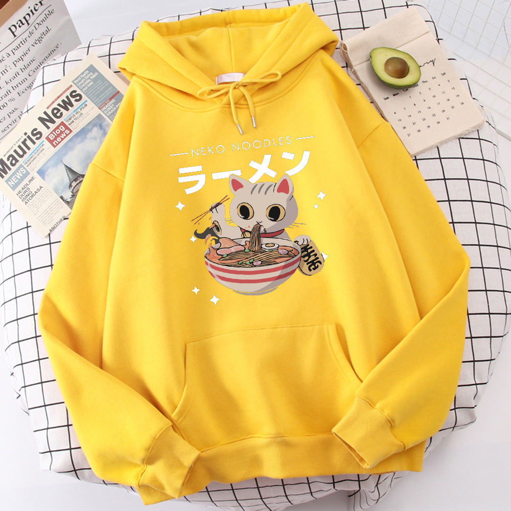 Fashion Cat Print Women's Pullover