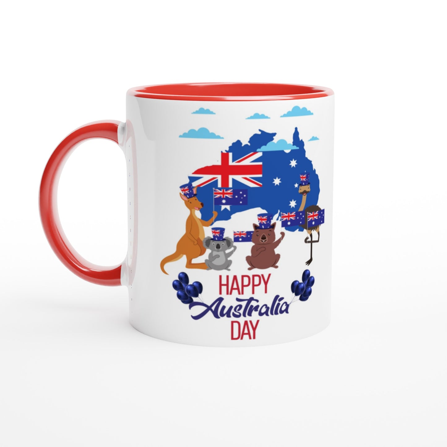 Australia Day White 11oz Ceramic Mug with Color Inside