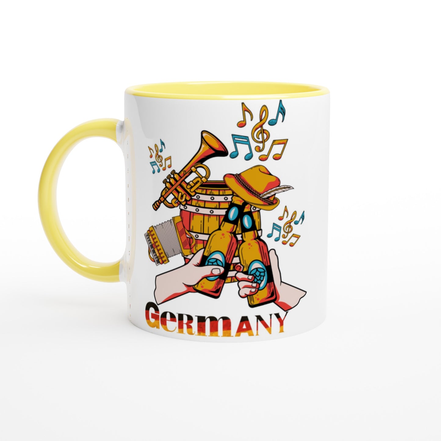 Germany White 11oz Ceramic Mug with Color Inside