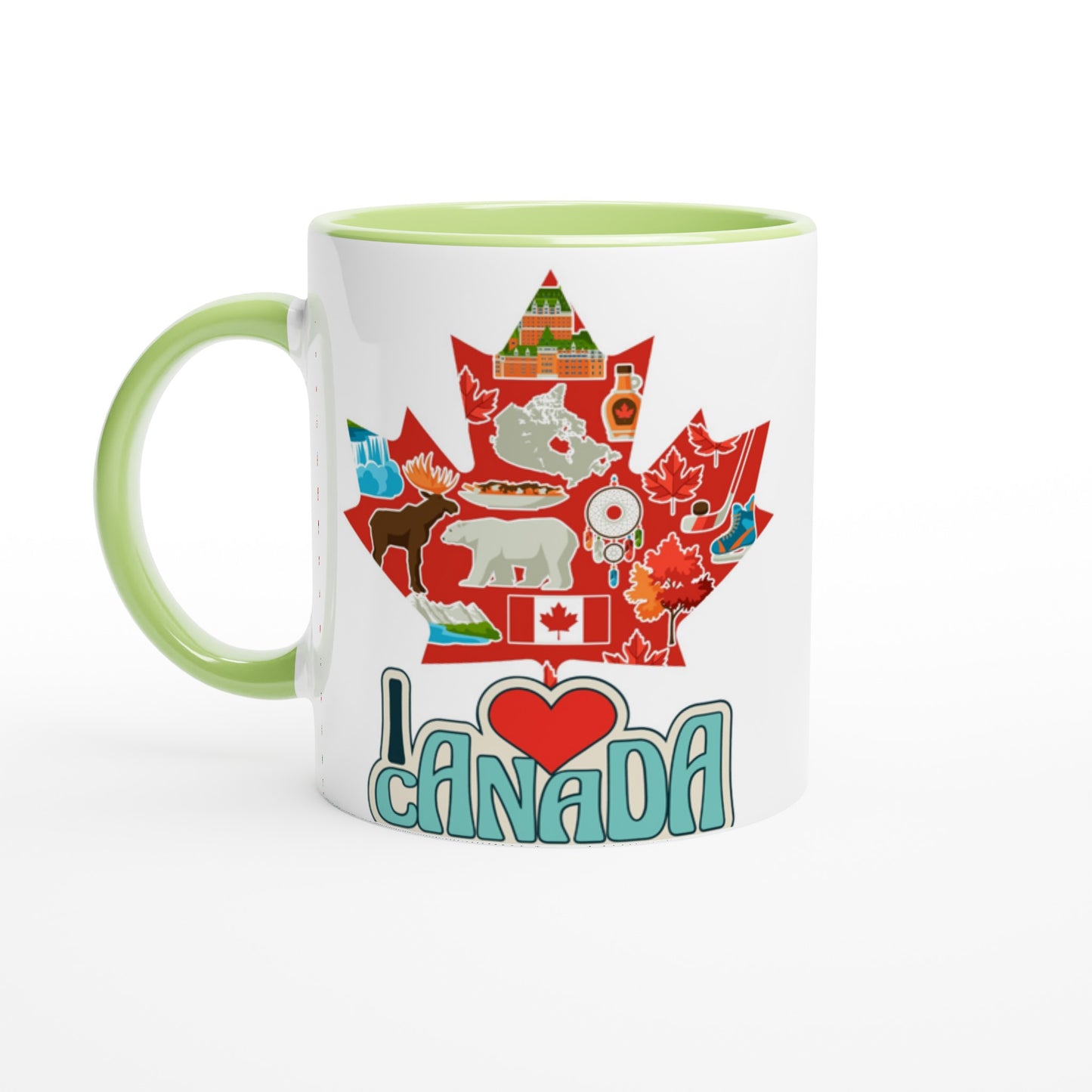 I Love Canada White 11oz Ceramic Mug with Color Inside