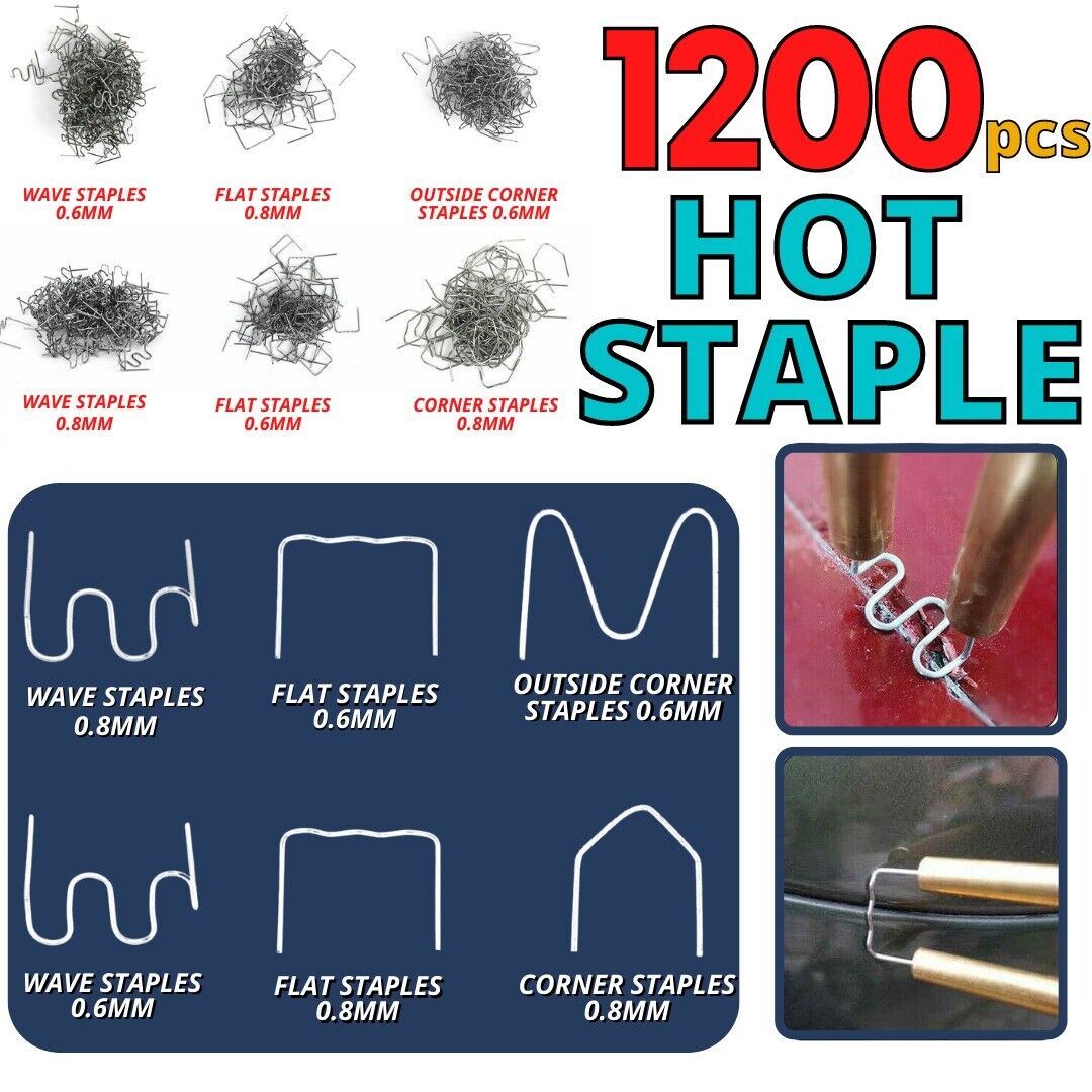 1200X Hot Staple For Car Bumper Fender Welder Stapler Plastic Welding Repair Kit