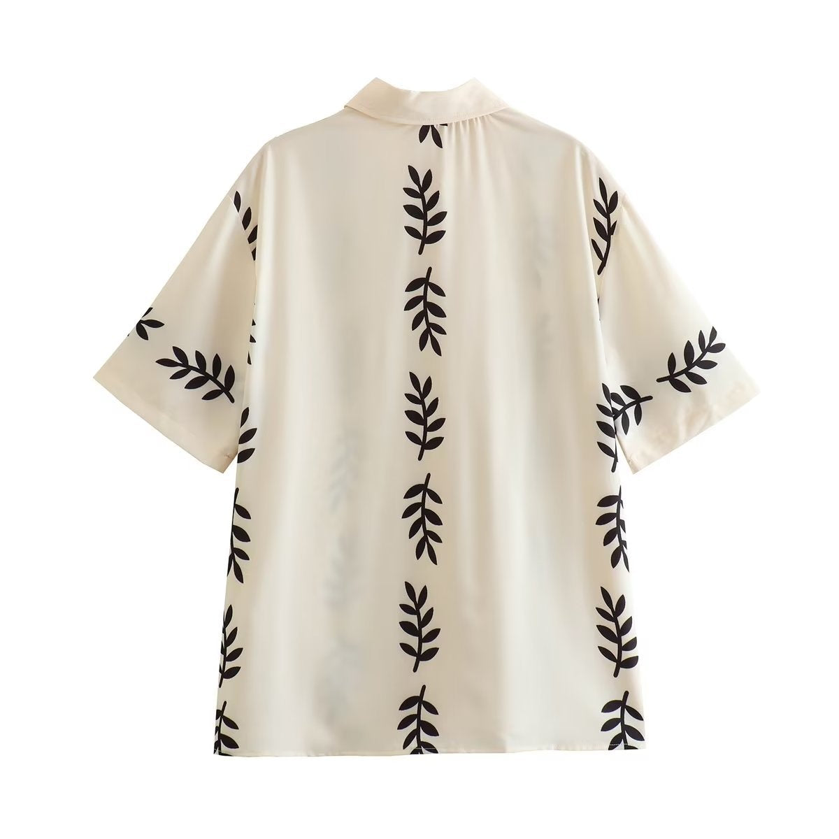 Summer New Positioning Printed Shirt Single-breasted Mid-length Top