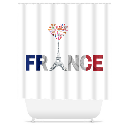 France Eiffel Tower Shower Curtains