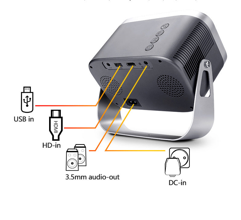 Home HD Portable Projector With Bracket