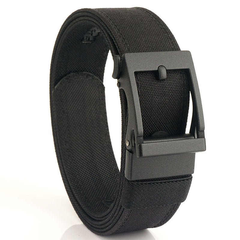 Outdoor Casual Dual-use Men's Automatic Buckle Belt Thickened Hardened Double-layer Hanging