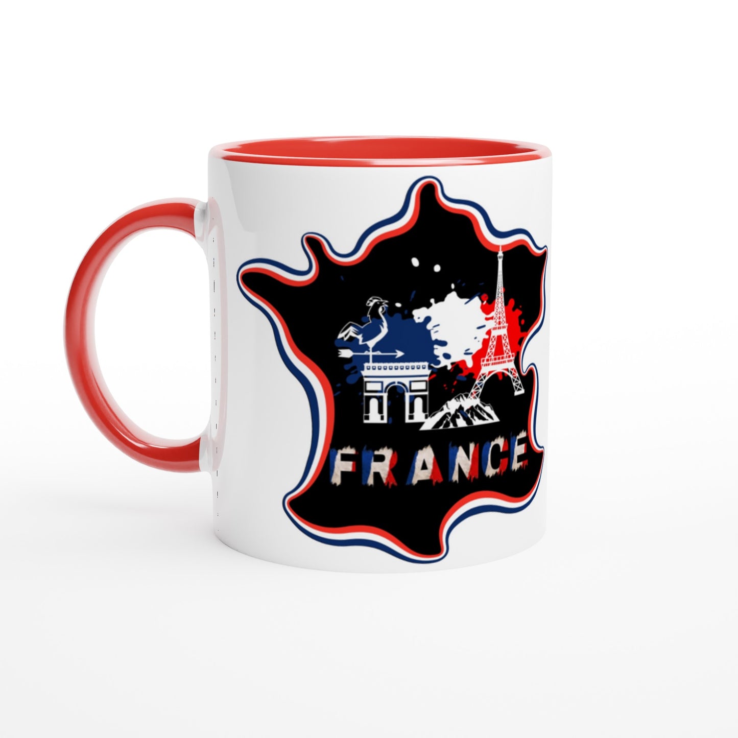 France Map White 11oz Ceramic Mug with Color Inside