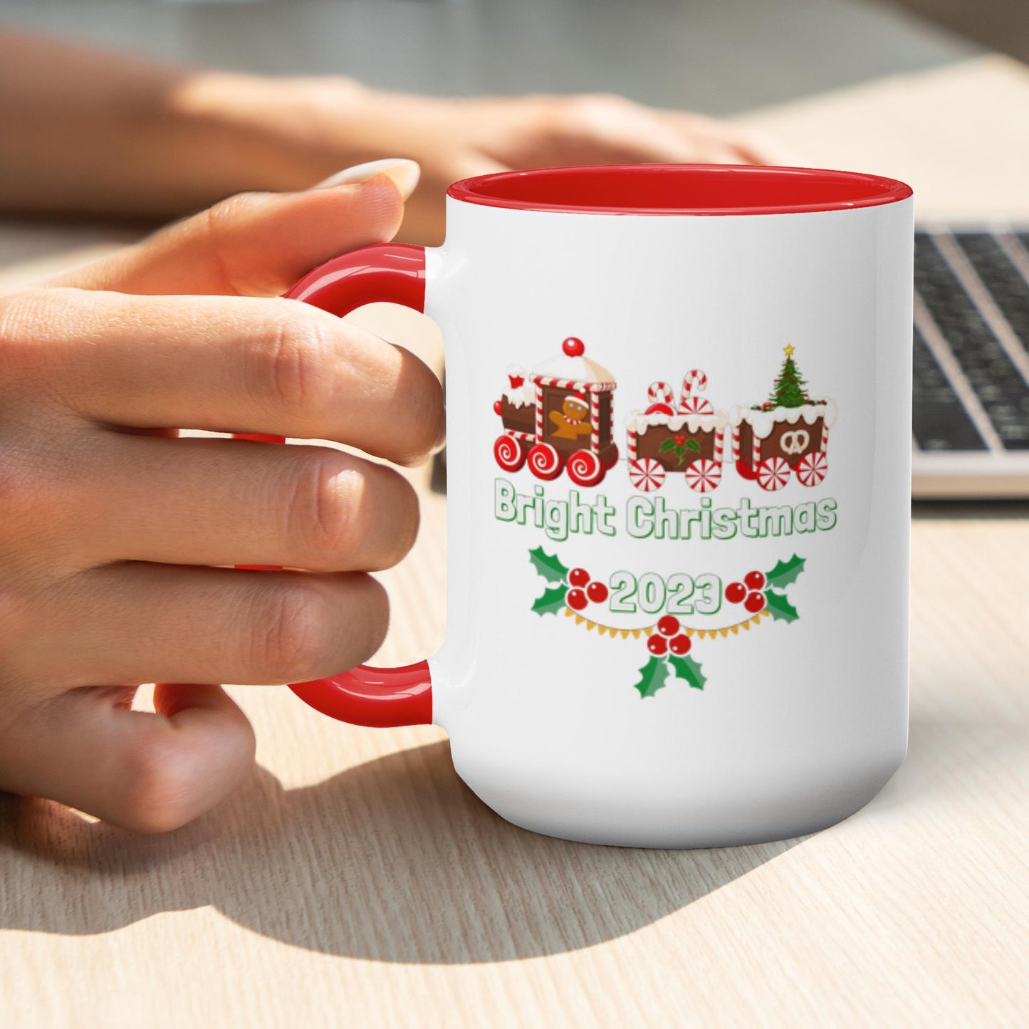 Bright Christmas Accent Mugs