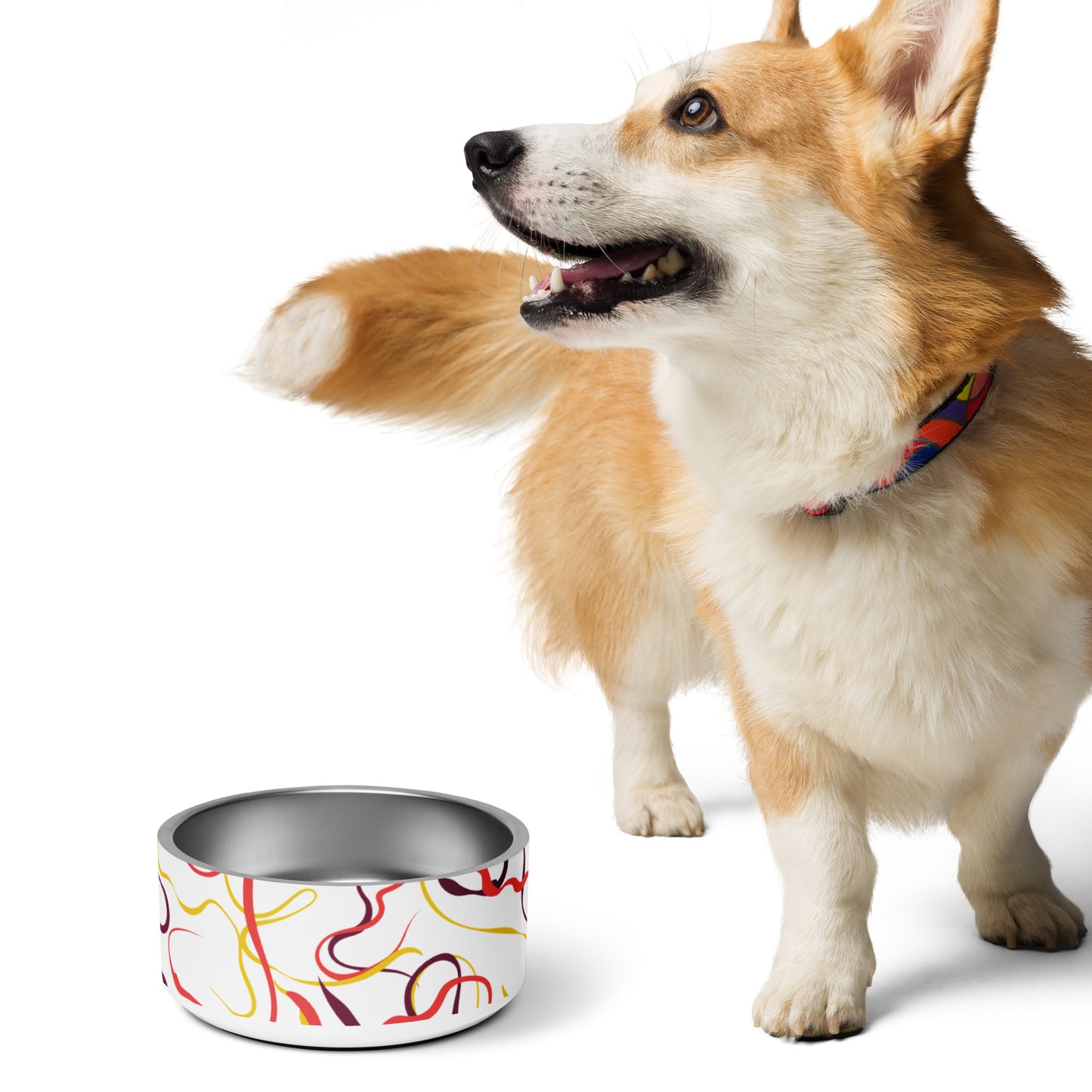 Abstract Line Pattern Pet bowl