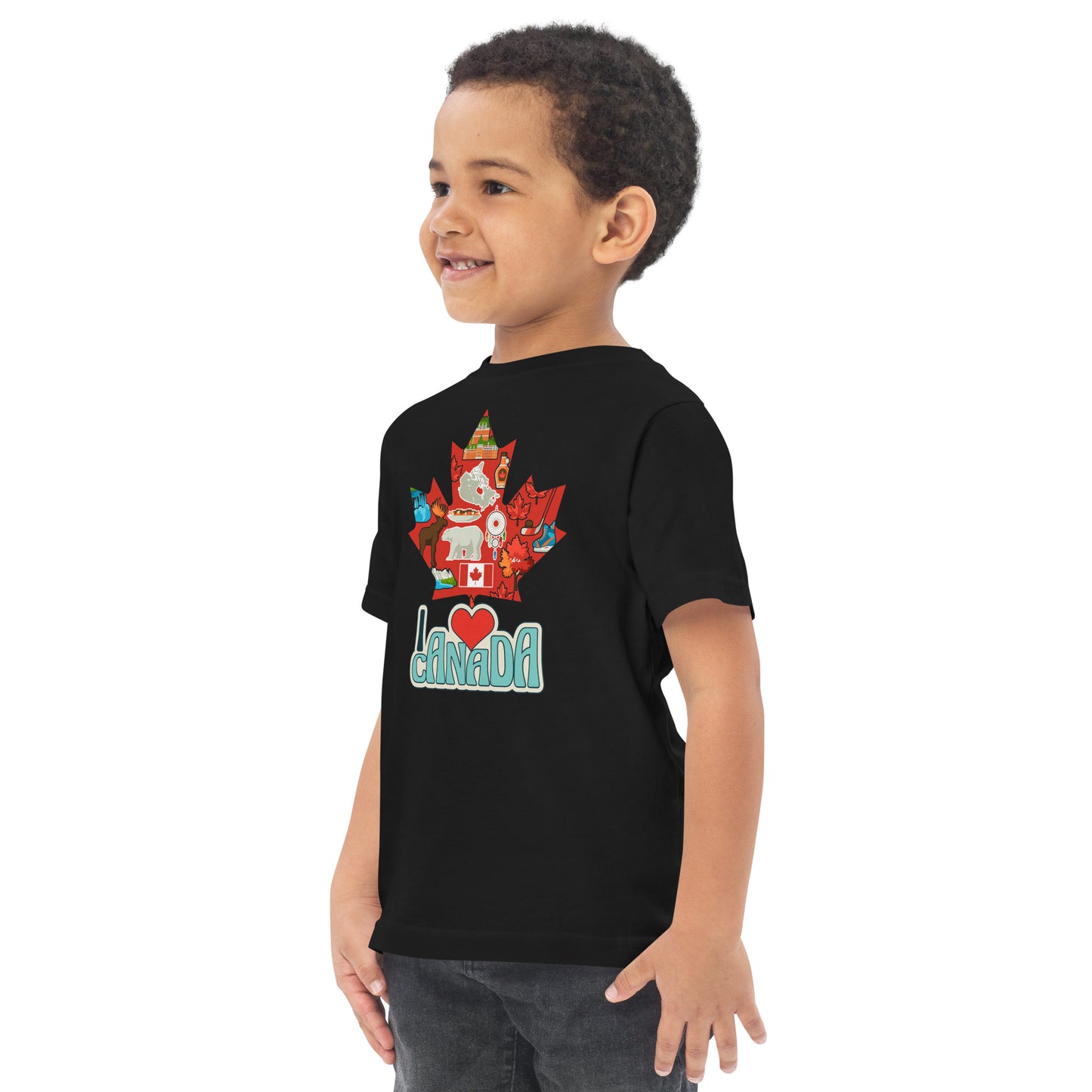 I Love Canada Toddler jersey t-shirt