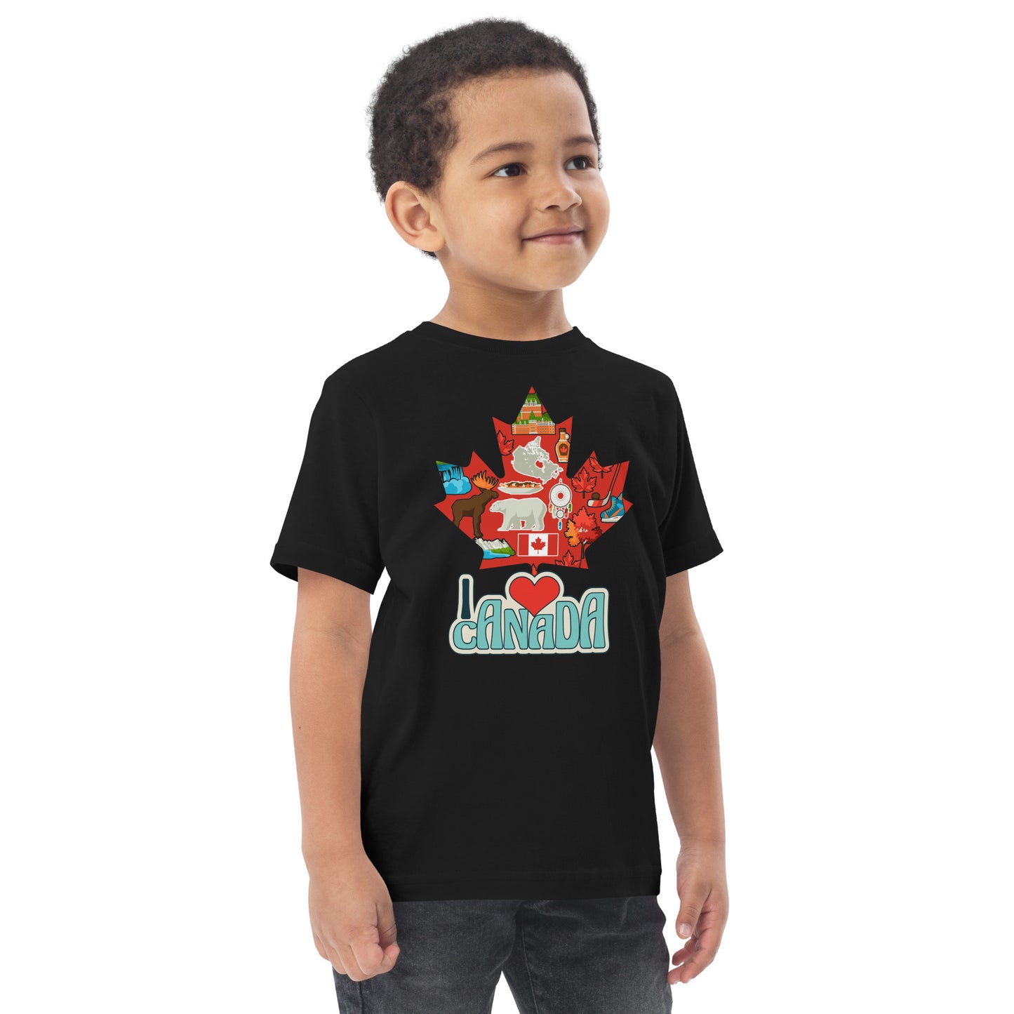 I Love Canada Toddler jersey t-shirt