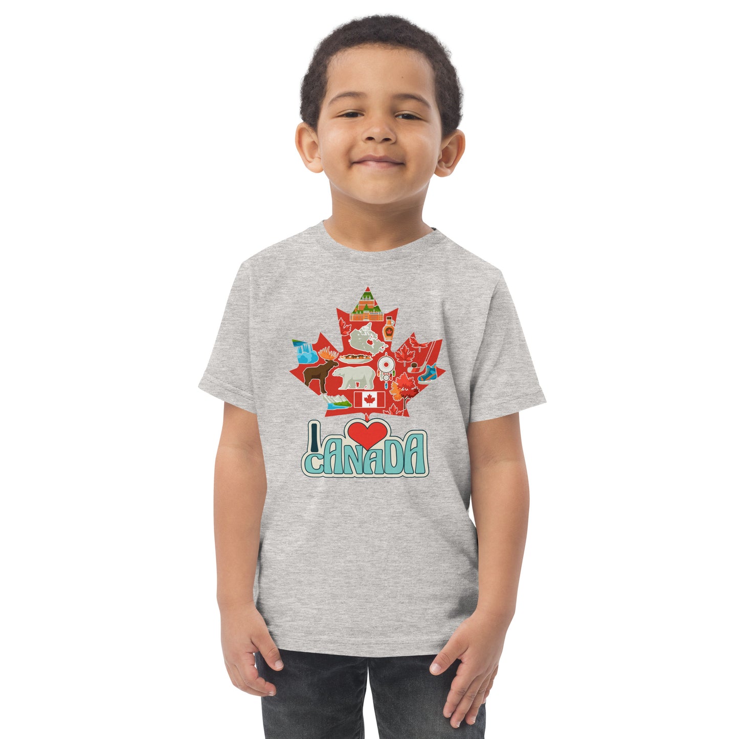 I Love Canada Toddler jersey t-shirt