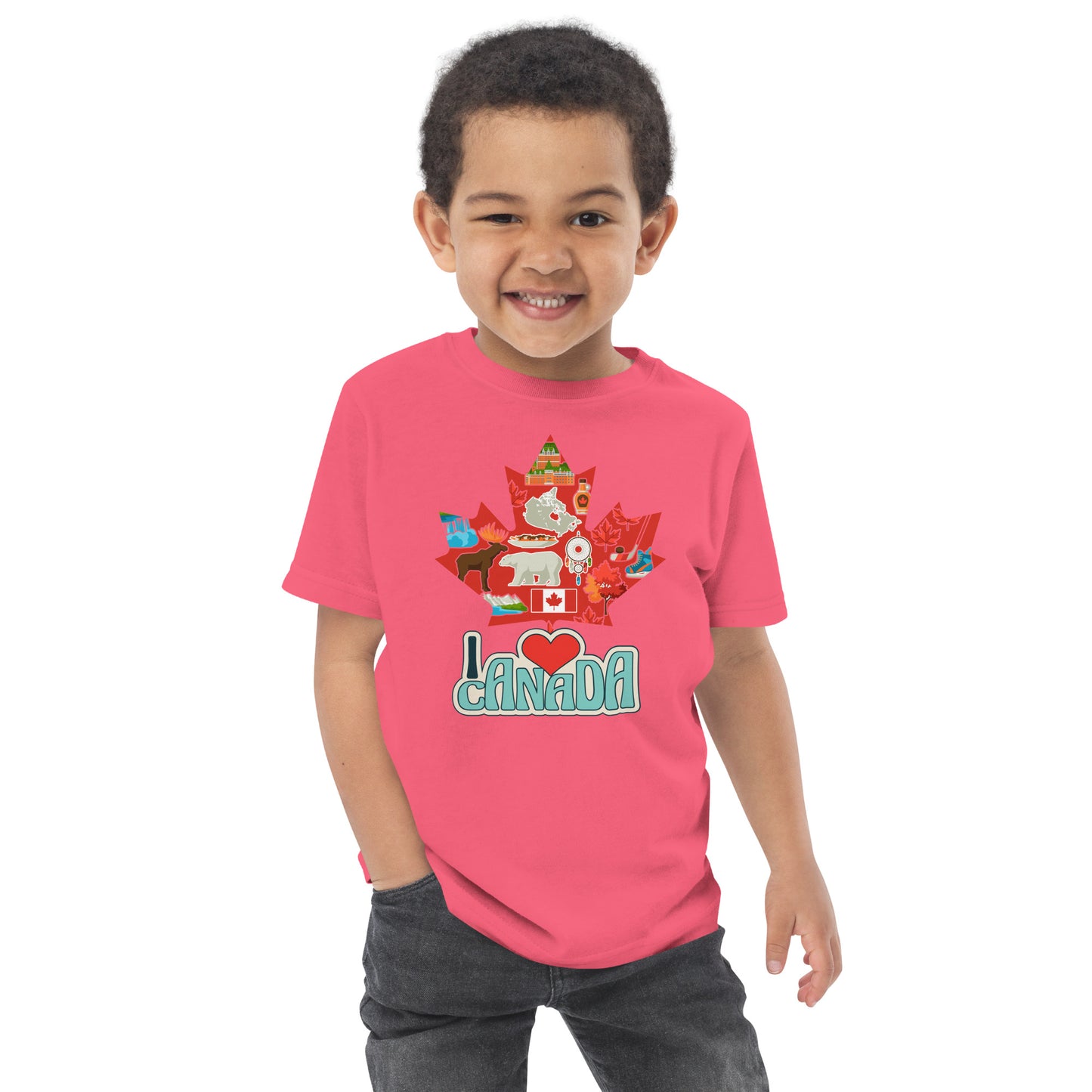 I Love Canada Toddler jersey t-shirt