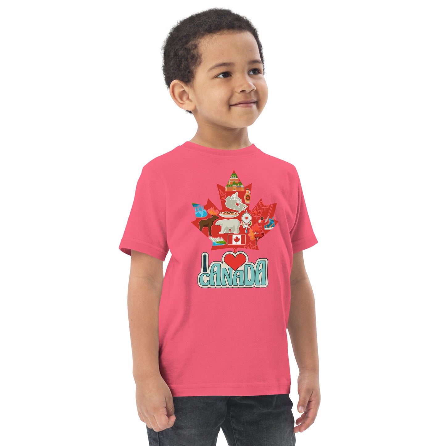 I Love Canada Toddler jersey t-shirt