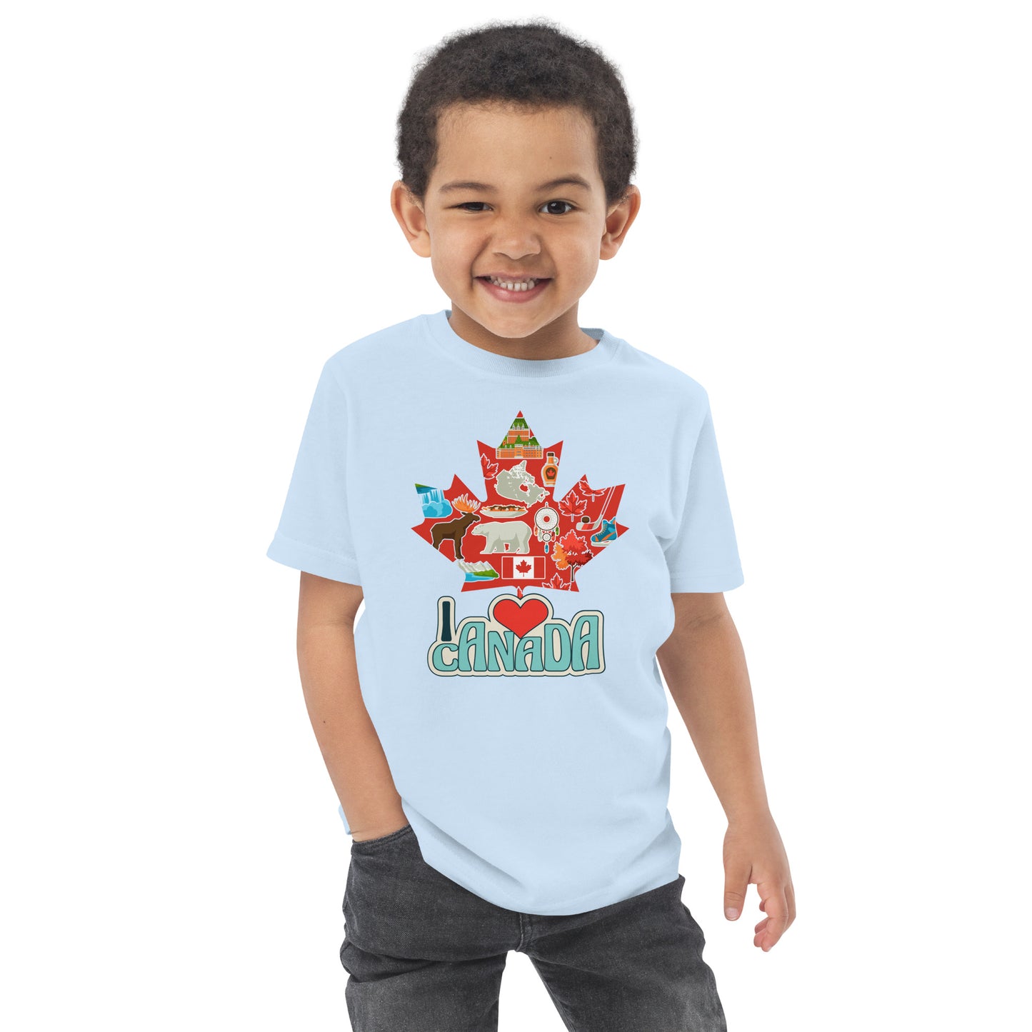 I Love Canada Toddler jersey t-shirt