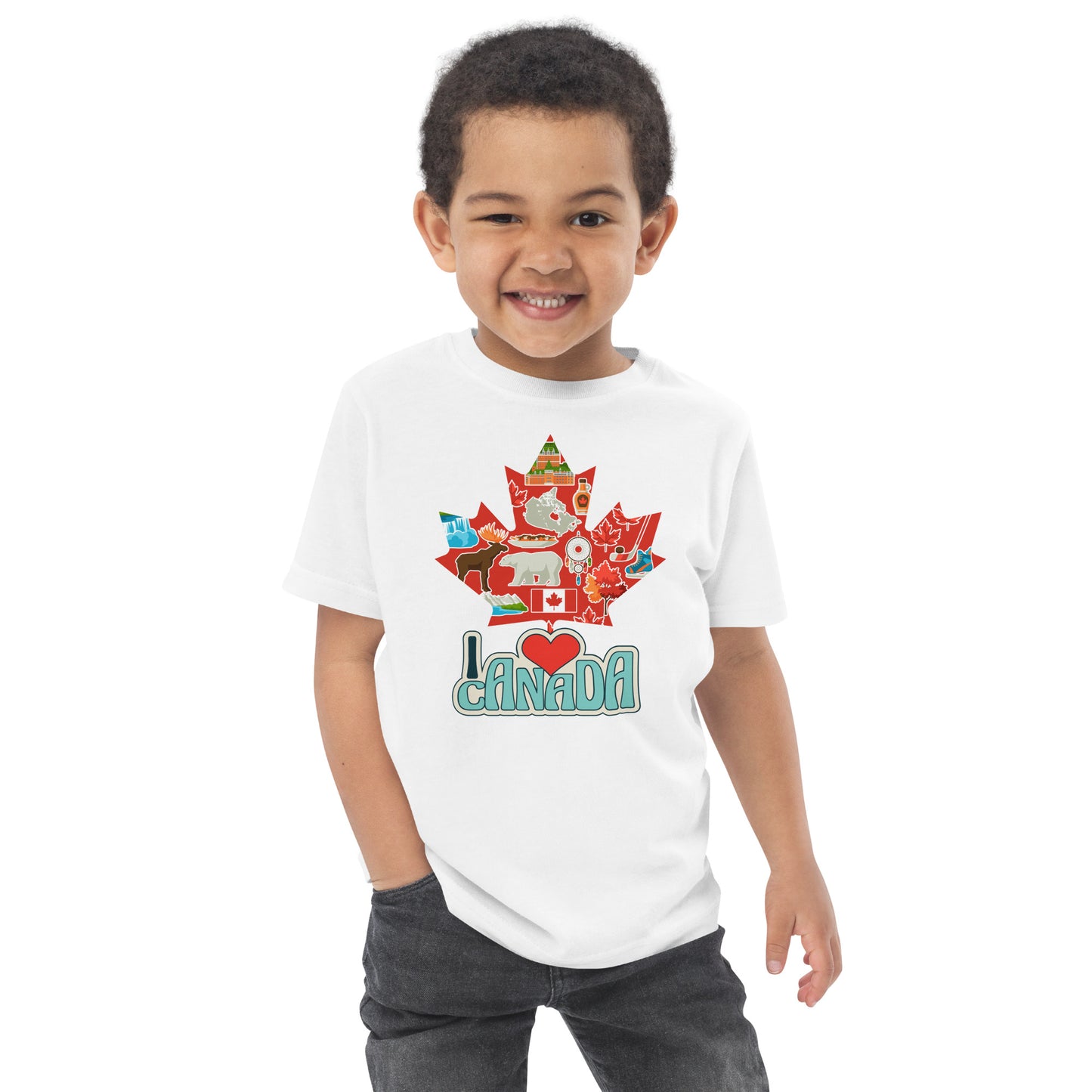 I Love Canada Toddler jersey t-shirt