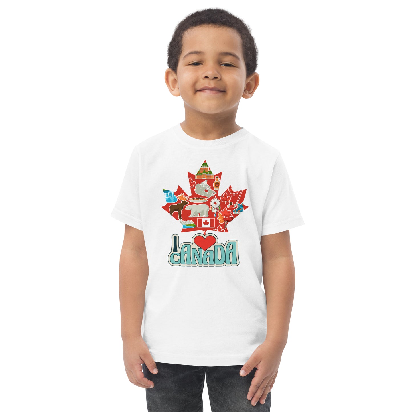 I Love Canada Toddler jersey t-shirt