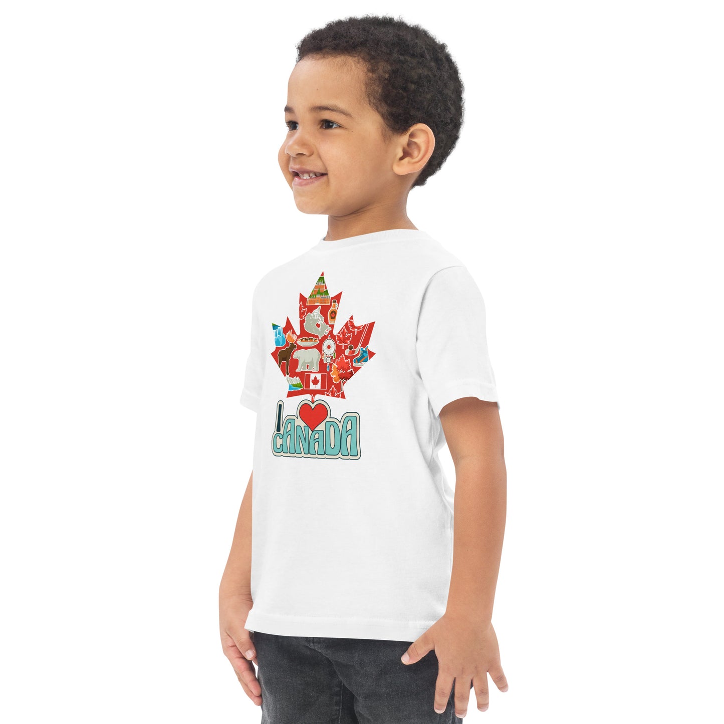 I Love Canada Toddler jersey t-shirt