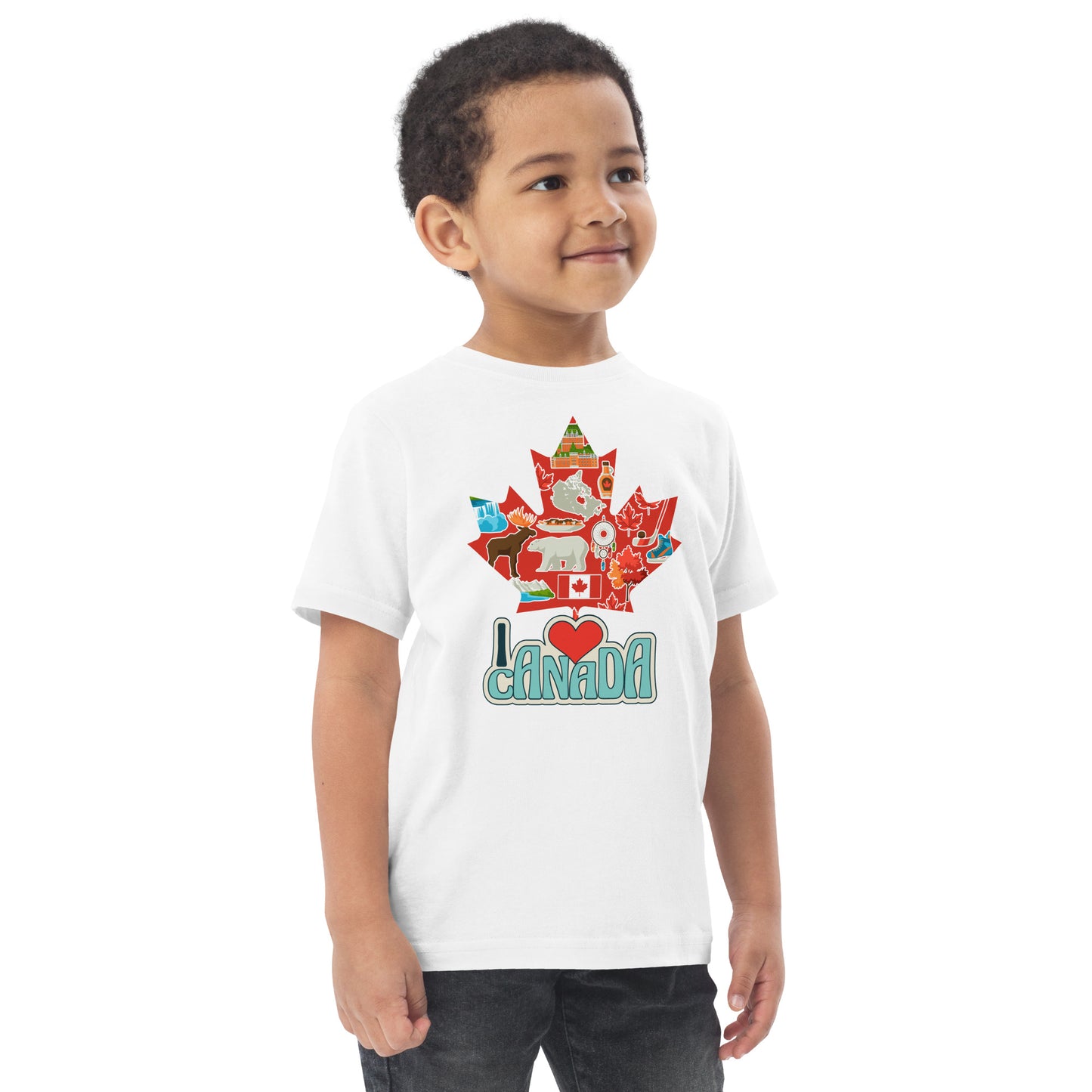 I Love Canada Toddler jersey t-shirt