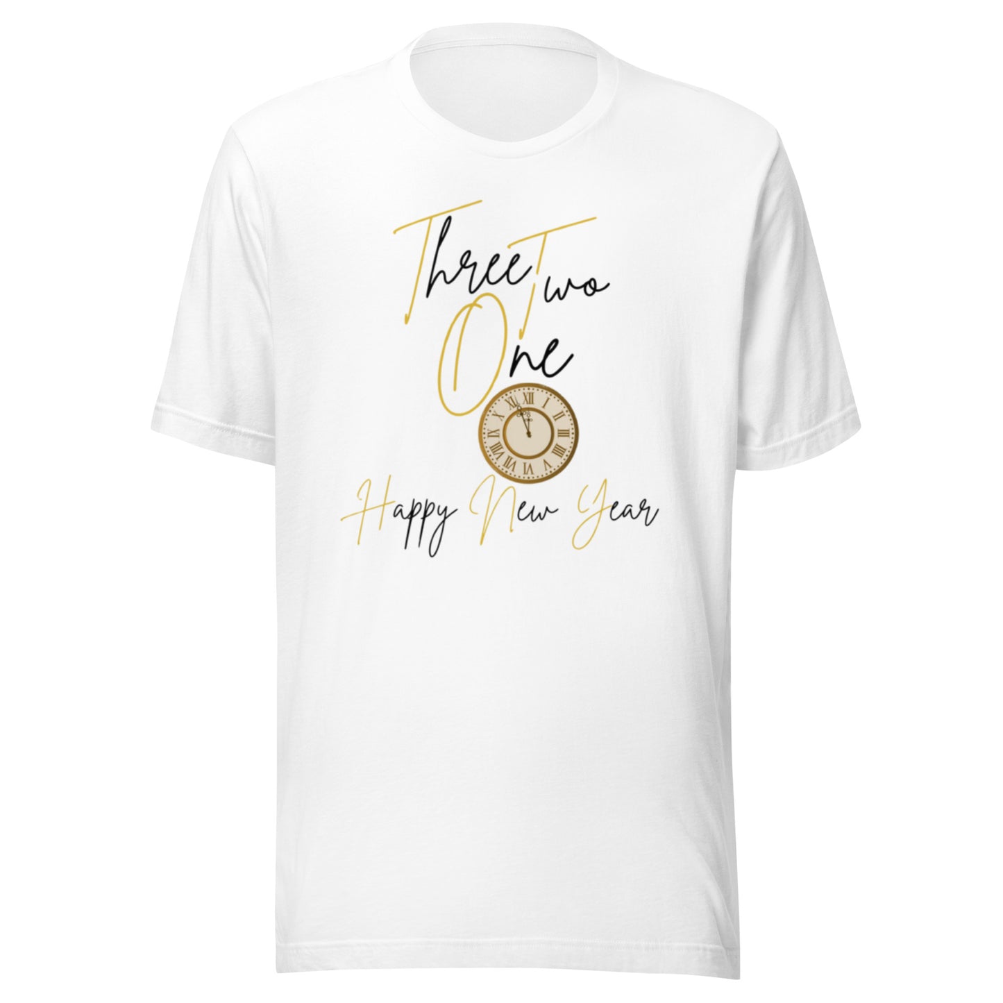 One Two Three Happy New Year Unisex t-shirt