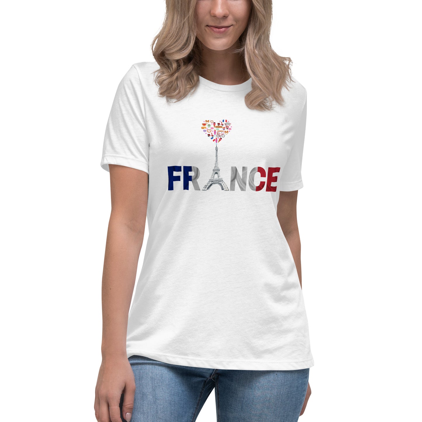 France Eiffel Tower Women's Relaxed T-Shirt