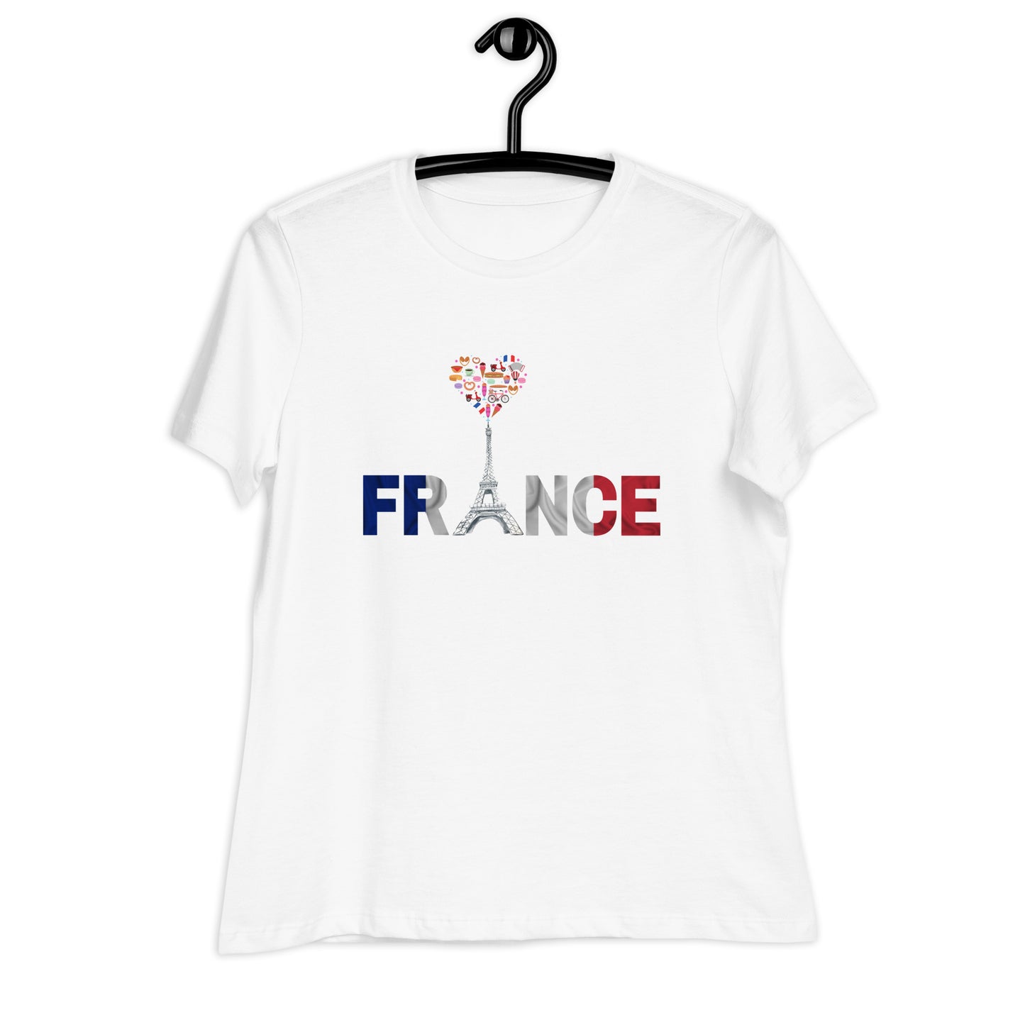 France Eiffel Tower Women's Relaxed T-Shirt