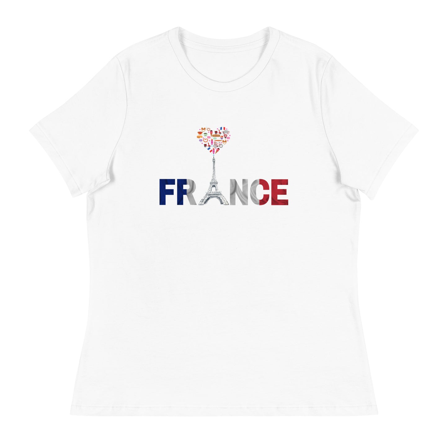 France Eiffel Tower Women's Relaxed T-Shirt