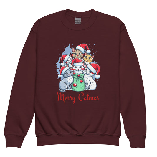 Cat-mas Youth crewneck sweatshirt