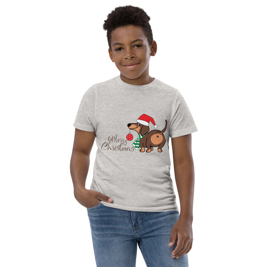 Dachshund Christmas Youth jersey t-shirt