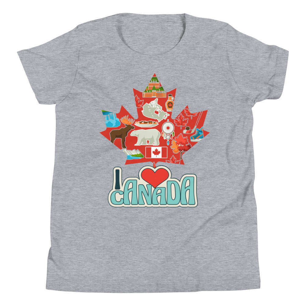 I Love Canada Youth Short Sleeve T-Shirt