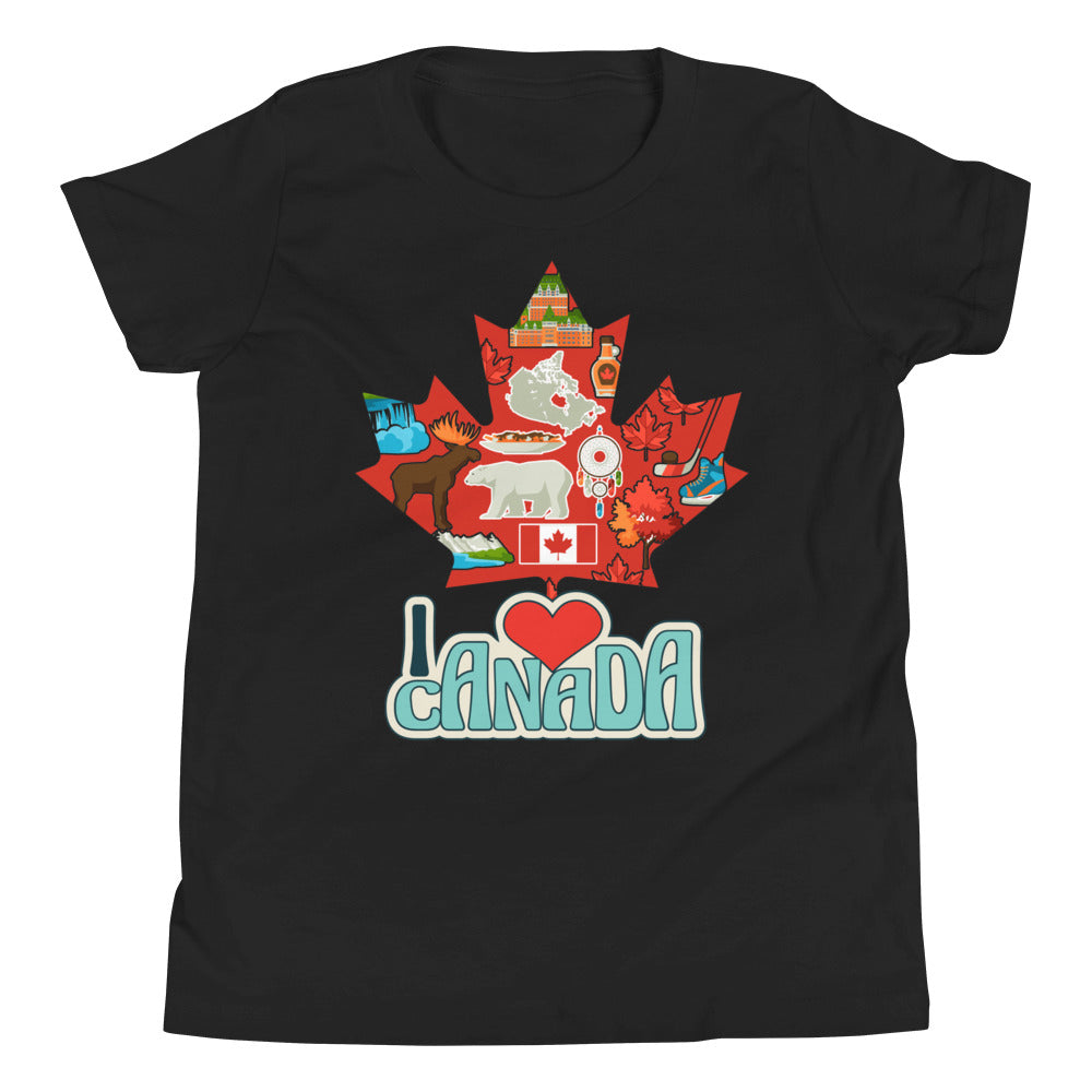 I Love Canada Youth Short Sleeve T-Shirt