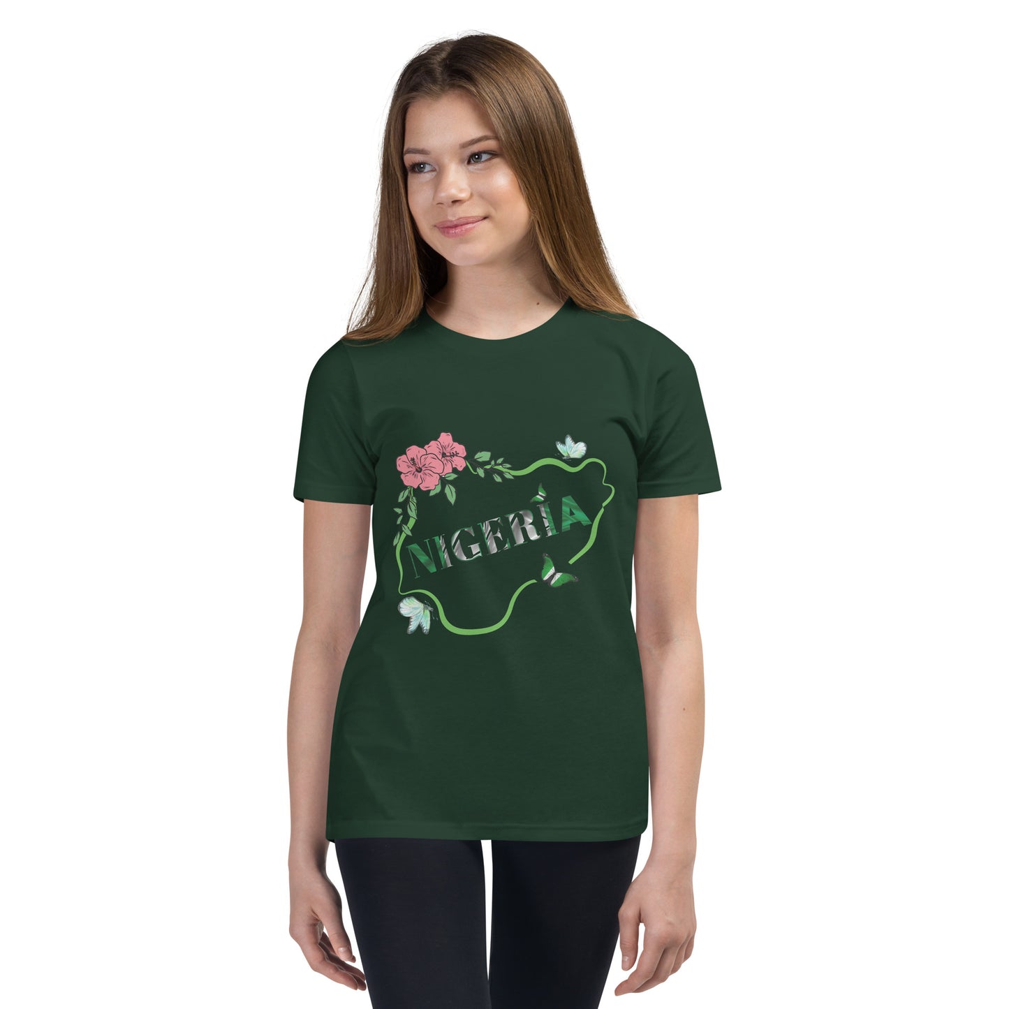 Nigeria Butterfly Youth Short Sleeve T-Shirt
