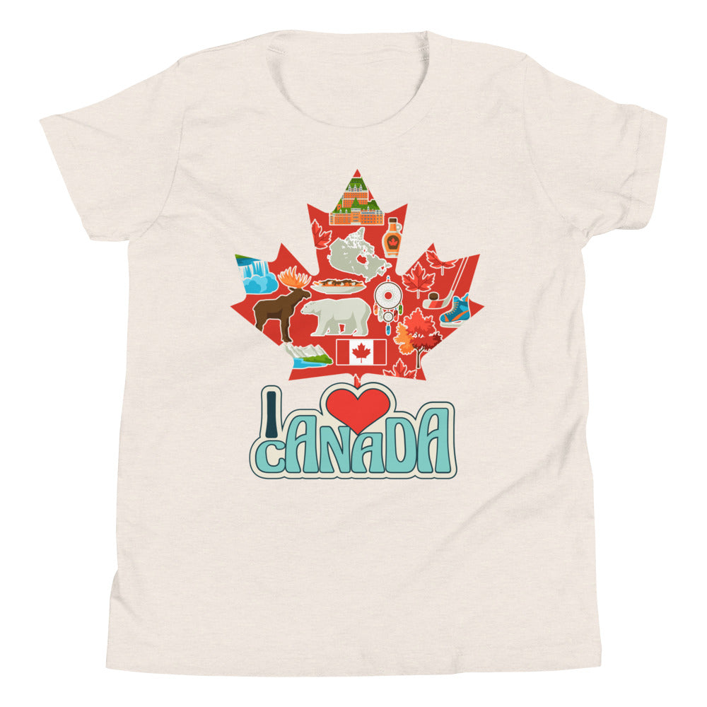 I Love Canada Youth Short Sleeve T-Shirt