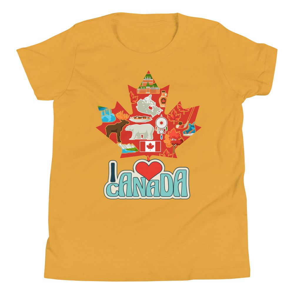 I Love Canada Youth Short Sleeve T-Shirt