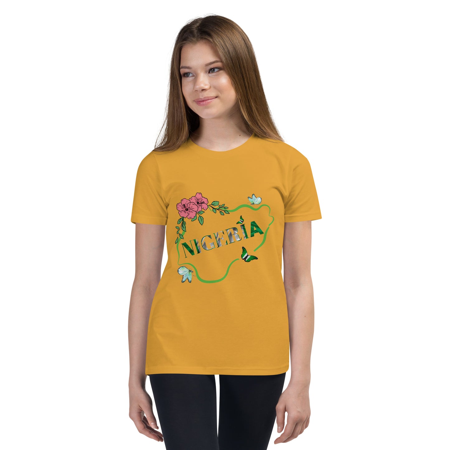 Nigeria Butterfly Youth Short Sleeve T-Shirt