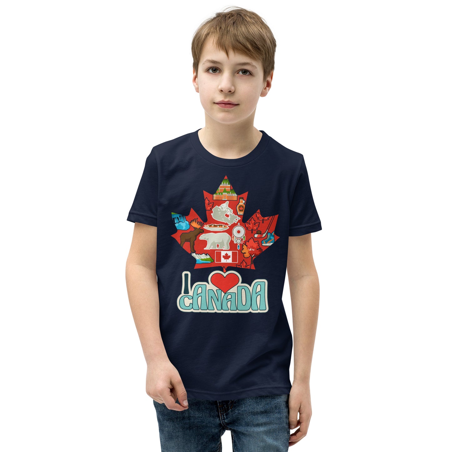 I Love Canada Youth Short Sleeve T-Shirt