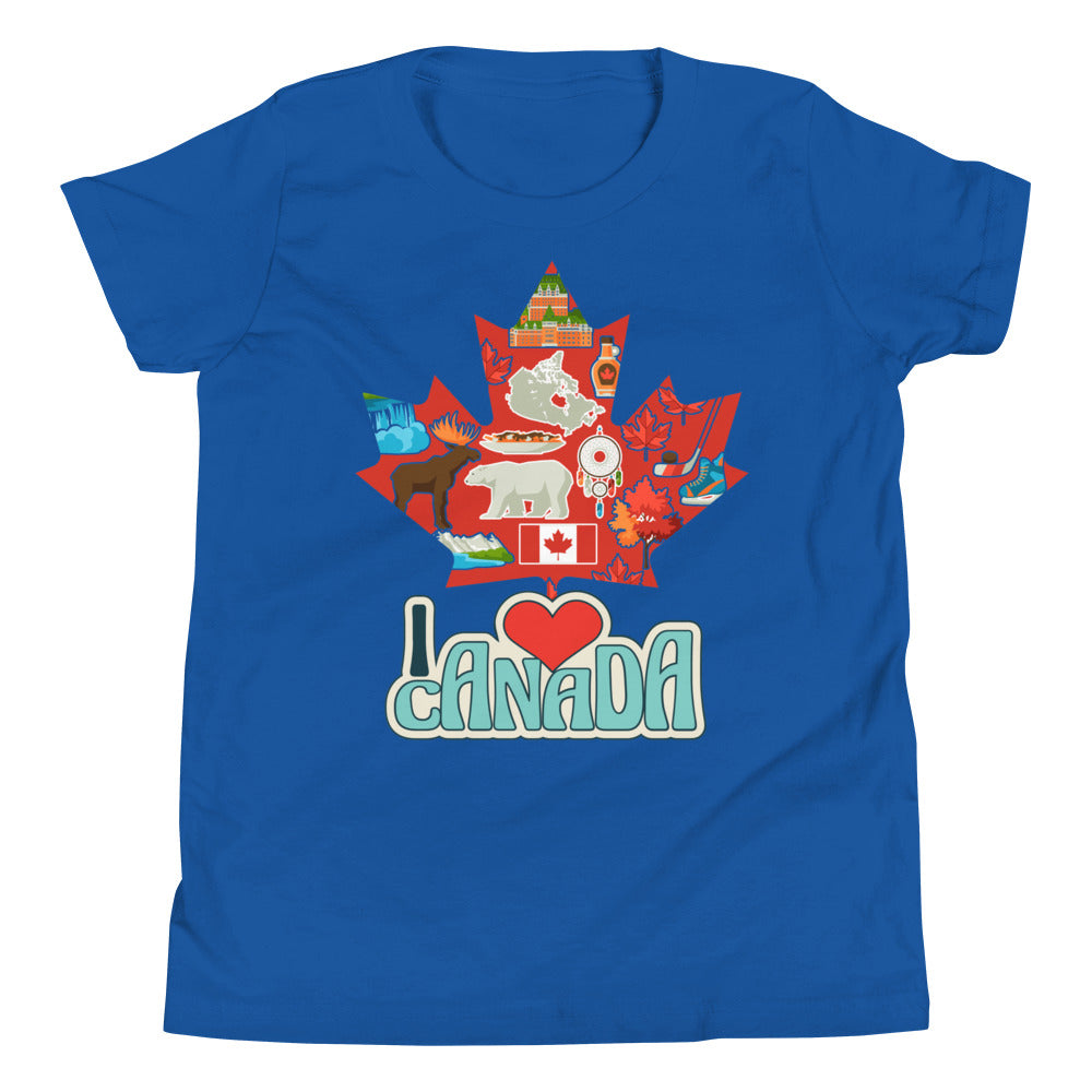 I Love Canada Youth Short Sleeve T-Shirt