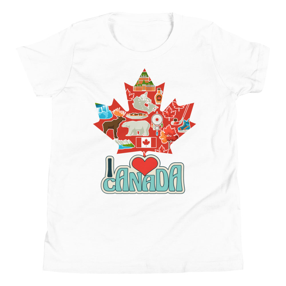 I Love Canada Youth Short Sleeve T-Shirt