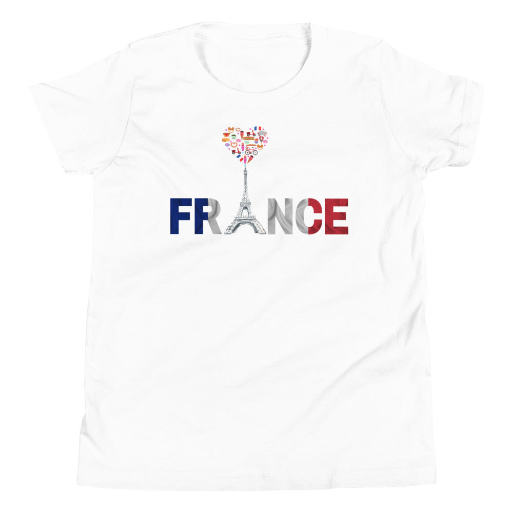 France Eiffel Tower Youth Short Sleeve T-Shirt