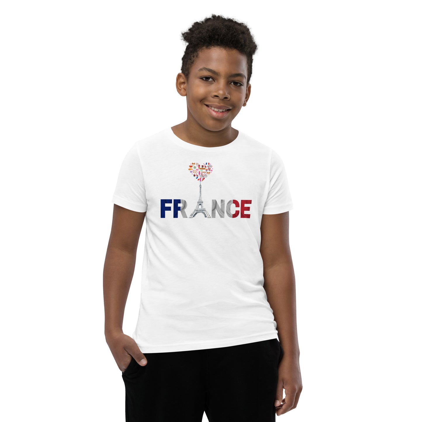 France Eiffel Tower Youth Short Sleeve T-Shirt